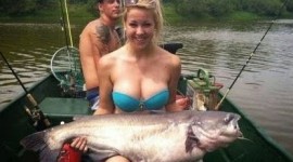 Catfish fishing girl