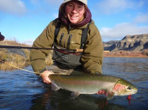 Mia Sheppard steelhead fishing